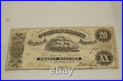 1861 Richmond $20 T-9 Confederate Civil War Notes/Bond (serial #20876)