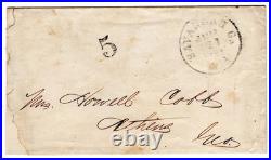 1861 Savannah GA Confederate Civil War PAID 5 Howell Cobb Athens GA