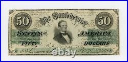 1861 T-16 $50 The Confederate States of America Note CIVIL WAR Era