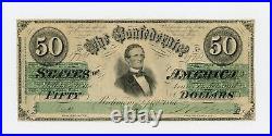 1861 T-16 $50 The Confederate States of America Note CIVIL WAR Era