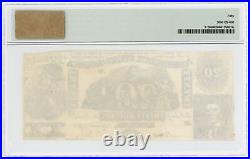 1861 T-20 $20 The Confederate States of America Note CIVIL WAR Era PMG AU 50