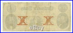 1861 T-26 $10 The Confederate States of America Note CIVIL WAR Era