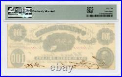 1861 T-7 $100 The Confederate States of America Note CIVIL WAR Era PMG AU 55