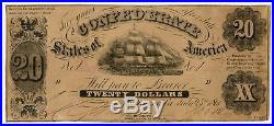 1861 T-9 $20 The Confederate States of America Note CIVIL WAR Era with SHIP