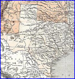 1861 United States Map Slave States Civil War Western Territories Confederate AZ