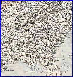 1861 United States Map Slave States Civil War Western Territories Confederate AZ