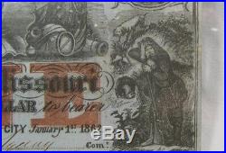 1862 $1 Missouri Confederate Civil War Bank Note PC-317