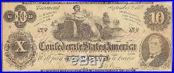1862 $10 Enigmatical Issue Confederate States Currency CIVIL War Note Money T-46