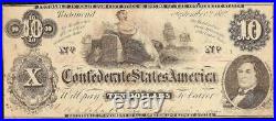 1862 $10 Enigmatical Issue Month Error Confederate States CIVIL War Note T-46