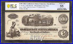 1862 $100 Bill Confederate States Currency CIVIL War Note Money T40 Pcgs 55