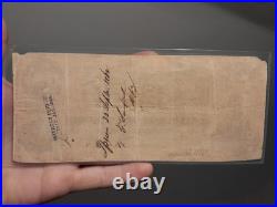 1862 $100 Confederate States America Train Paper Note Civil War Interest Stamp