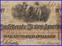 1862 $100 Dollar Confederate States Currency CIVIL War Hoer Note T-41 Pmg 58 Epq