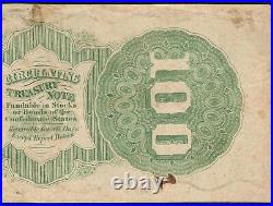 1862 $100 Dollar Confederate States Currency CIVIL War Note Money Better T-49