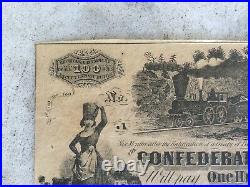 1862 $100 Dollar Confederate States Currency CIVIL War Note Paper Money