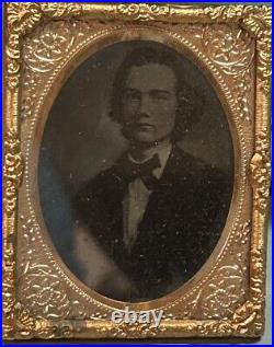 1862 1869 Civil War Era Ambrotype Tin Type Photo Of Confederate Soldier & Wife