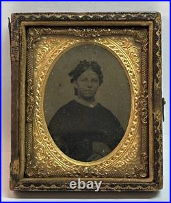 1862 1869 Civil War Era Ambrotype Tin Type Photo Of Confederate Soldier & Wife
