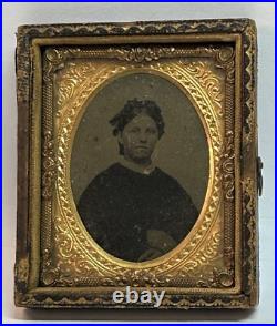 1862 1869 Civil War Era Ambrotype Tin Type Photo Of Confederate Soldier & Wife