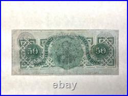 1862 $50 Confederate Civil War Currency T 50 -Jefferson Davis Cut Cancelled