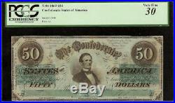 1862 $50 Dollar Bill Confederate States Currency CIVIL War Note Money T-50 Pcgs