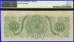 1862 $50 Dollar Confederate States Currency CIVIL War Note T-50 Pf-9 Pmg 35 Epq