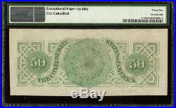 1862 $50 Dollar Confederate States Currency CIVIL War Note T-50 Pf-9 Pmg 35 Epq