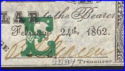 1862 Baton Rouge Louisiana Confederate States $1 Banknote Civil War PCGS ChAU 58