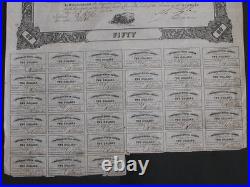 1862 CIVIL WAR $ 50.00 CONFEDERATE LOAN BOND TYPE 106 B-132 / Cr-21
