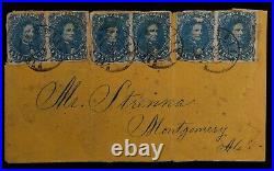 1862 CSA Scott #4 US Confederate Stamp 3 Pairs on Cover! RARE Civil War