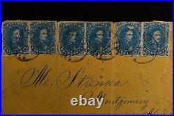 1862 CSA Scott #4 US Confederate Stamp 3 Pairs on Cover! RARE Civil War