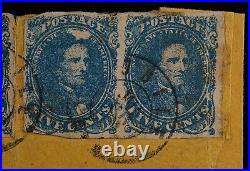 1862 CSA Scott #4 US Confederate Stamp 3 Pairs on Cover! RARE Civil War