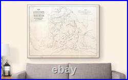 1862 Civil War Battle of Shiloh at Tennessee Union & Confederate Positions Map