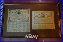 1862 Civil War Confederate States of America Framed $500 Bond #24 and #1027