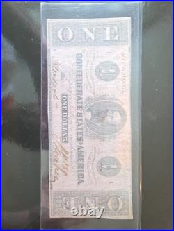 1862 Confederate $1 Note Richmond VA Dec 2 T-55 Style Civil War Currency Signed 1862 Confederate $1 Note Richmond VA Dec 2 T-55 Style Civil War Currency Signed
