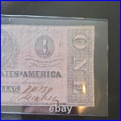 1862 Confederate $1 Note Richmond VA Dec 2 T-55 Style Civil War Currency Signed 1862 Confederate $1 Note Richmond VA Dec 2 T-55 Style Civil War Currency Signed