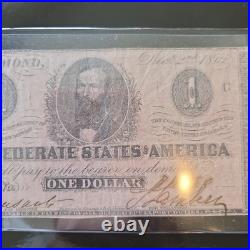 1862 Confederate $1 Note Richmond VA Dec 2 T-55 Style Civil War Currency Signed 1862 Confederate $1 Note Richmond VA Dec 2 T-55 Style Civil War Currency Signed