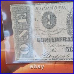 1862 Confederate $1 Note Richmond VA Dec 2 T-55 Style Civil War Currency Signed 1862 Confederate $1 Note Richmond VA Dec 2 T-55 Style Civil War Currency Signed