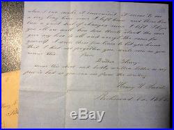 1862 Confederate Soldier Civil War Letter Richmond Virginia Burnside Fleet