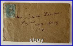 1862 Haywood, North Carolina Civil War Confederate Adversity Postal Cover 5c
