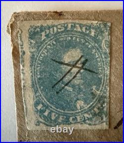 1862 Haywood, North Carolina Civil War Confederate Adversity Postal Cover 5c