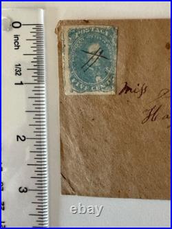 1862 Haywood, North Carolina Civil War Confederate Adversity Postal Cover 5c