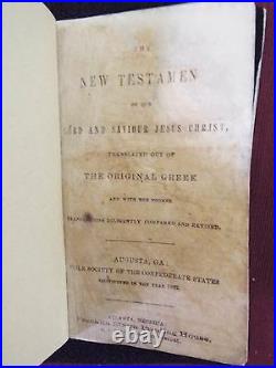 1862 NT Bible Society of the Confederate States- Civil War-Georgia printing