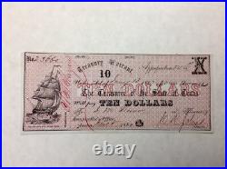 1862 Texas $10 Confederate Civil War Warrant CR 18