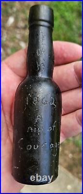 1862 civil war bottle with engrave confederate