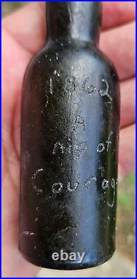 1862 civil war bottle with engrave confederate