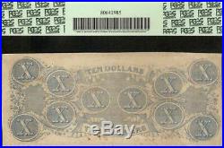 1863 $10 Dollar Confederate States Currency CIVIL War Note Paper Money T-59 Pcgs