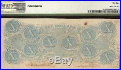 1863 $10 RV 4th SERIES CONFEDERATE STATES CURRENCY CIVIL WAR NOTE T-59 PF-7 PMG