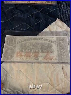 1863 $10 State of North Carolina Civil War Confederate State Banknote UNC Cr 122