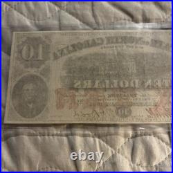1863 $10 State of North Carolina Civil War Confederate State Banknote UNC Cr 122 1863 $10 State of North Carolina Civil War Confederate State Banknote UNC Cr 122