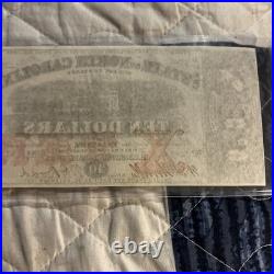 1863 $10 State of North Carolina Civil War Confederate State Banknote UNC Cr 122 1863 $10 State of North Carolina Civil War Confederate State Banknote UNC Cr 122
