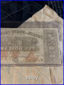 1863 $10 State of North Carolina Civil War Confederate State Banknote UNC Cr 122